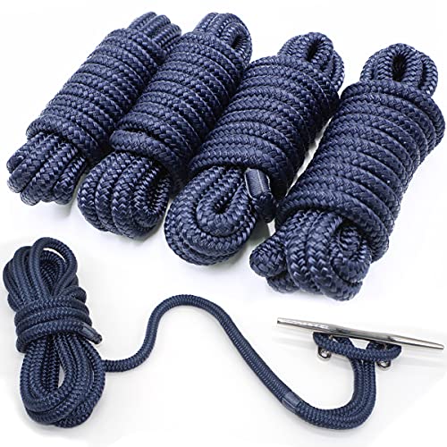 Marine-Grade Nylon Dock Lines (4-Pack)