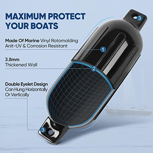 Inflatable Boat Fenders with Ropes and Storage Bag