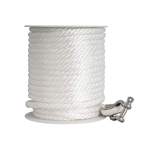 Premium Solid Braid Anchor Line with Thimble & Shackle