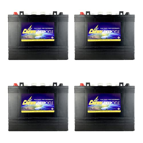 4 Pack Crown CR-GC150 Marine Golf Cart Batteries