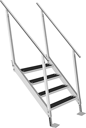 Marine Dock Ladder with Rubber Mat and Adjustable Height