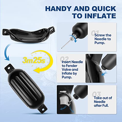 Inflatable Boat Fenders with Ropes and Storage Bag