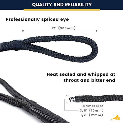 Premium Double Braided Nylon Dock Lines (4-Pack)