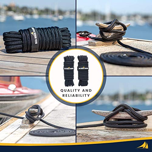 Premium Double Braided Nylon Dock Lines (4-Pack)
