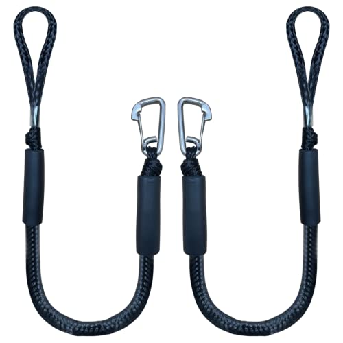 2PC 3FT Bungee Dock Lines with Clips