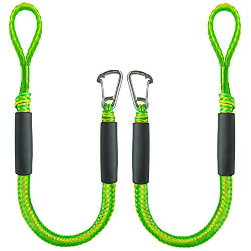 Green 3ft Bungee Dock Lines for Boats