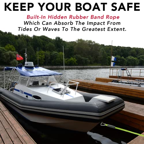 Green 3ft Bungee Dock Lines for Boats