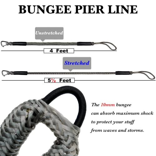 Premium 4FT Boat Bungee Dock Lines