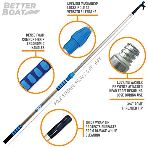 Telescoping Boat Hook Pole with Adapters