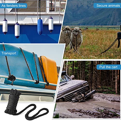 Marine Grade Double Braided Dock Lines 8pc Set