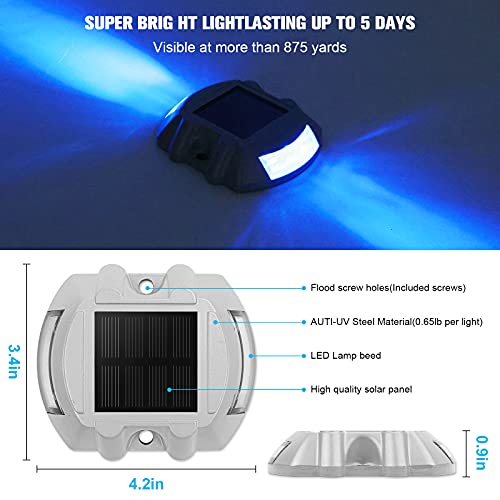 VOLISUN Solar Dock Lights (Blue) - 12 Pack