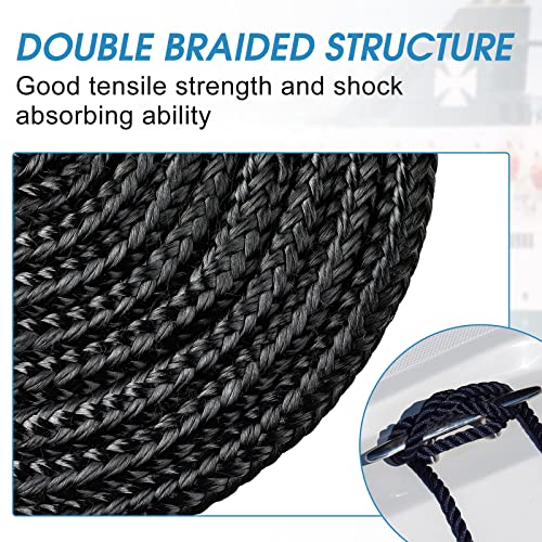 Marine Grade Double Braided Dock Lines 8pc Set