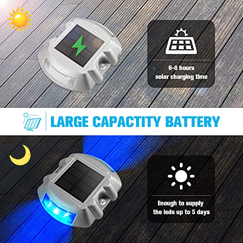 VOLISUN Solar Dock Lights (Blue) - 12 Pack