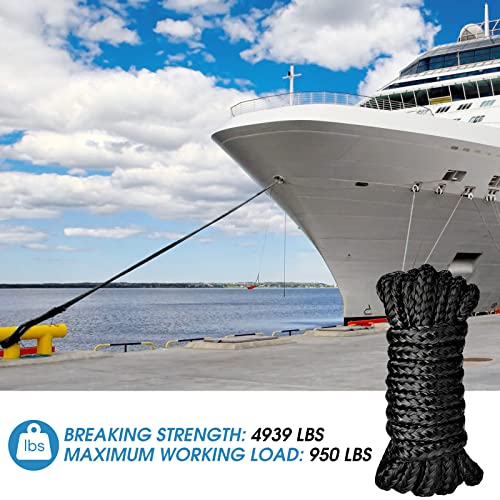 Marine Grade Double Braided Dock Lines 8pc Set