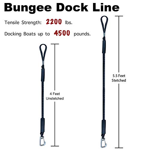 Bungee Dock Lines for Boats (2-Pack)