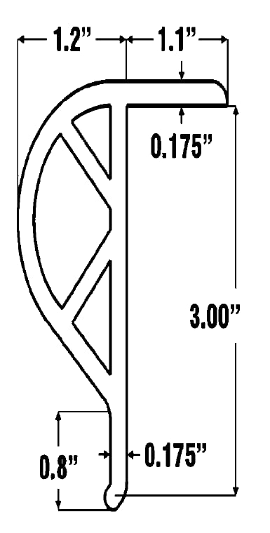 KR5001 HD Vinyl Boat Dock Bumper - 10' Section