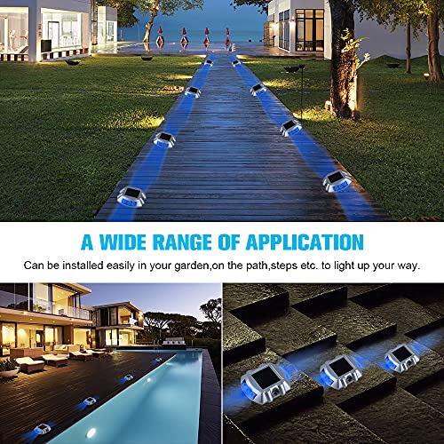 VOLISUN Solar Dock Lights (Blue) - 12 Pack