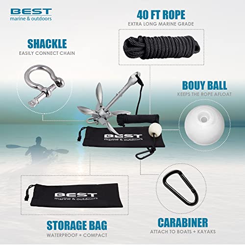 Marine Folding Anchor Kit for Watercraft