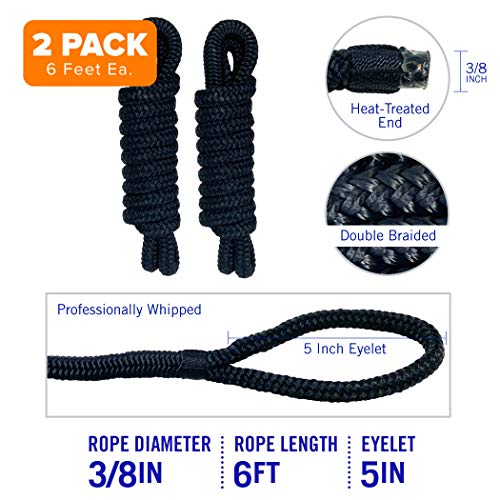 Marine Boat Fender Lines: Double Braided Nylon 6ft