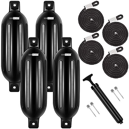 4-Pack Vinyl Ribbed Marine Boat Fenders