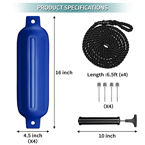 Inflatable Ribbed Boat Fender 4-Pack