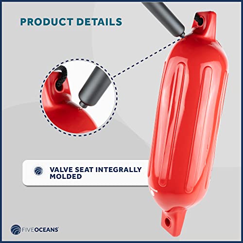 Marine Red Boat Fenders, 4 Pack with Accessories