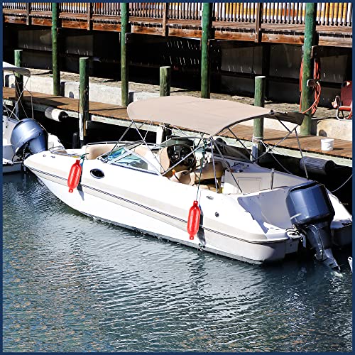 Marine Red Boat Fenders, 4 Pack with Accessories