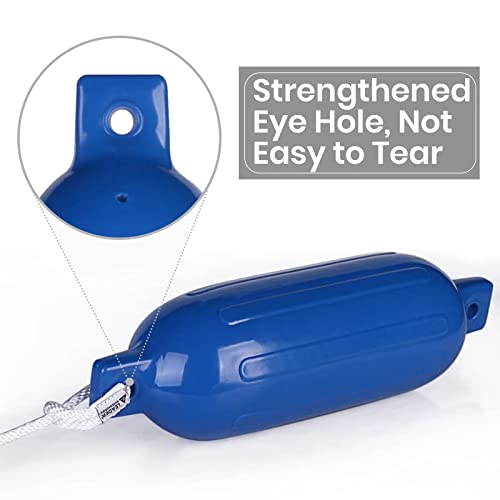 4-Pack Blue Ribbed Boat Fenders with Pump