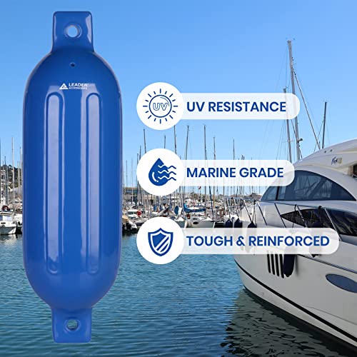 4-Pack Blue Ribbed Boat Fenders with Pump