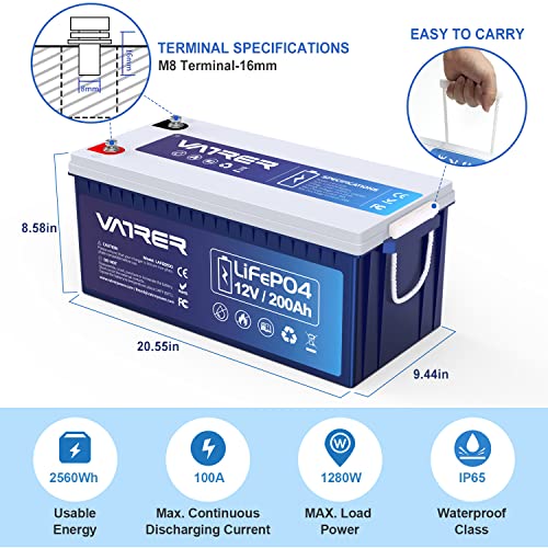 12V 200AH Lithium Battery for Marine/RV/Camper