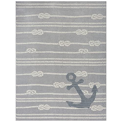 Coastal Marine Anchor Rug (Grey/Ivory)