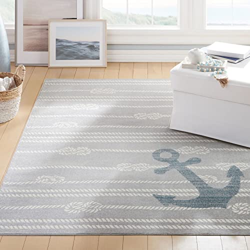 Coastal Marine Anchor Rug (Grey/Ivory)