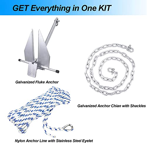 Portable Galvanized Fluke Anchor Kit (8LB)
