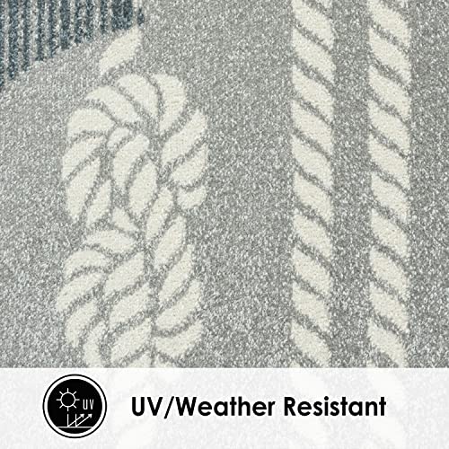 Coastal Marine Anchor Rug (Grey/Ivory)