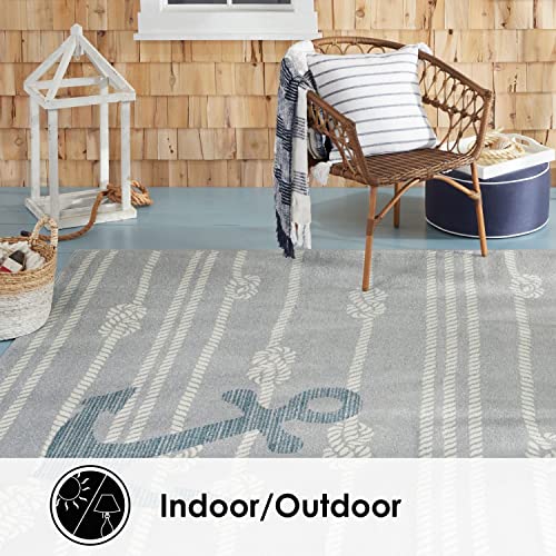 Coastal Marine Anchor Rug (Grey/Ivory)