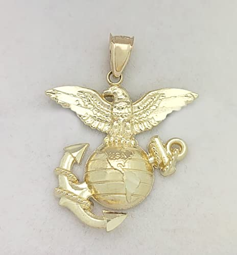 Marine Corps Pendant in Yellow Gold