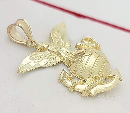Marine Corps Pendant in Yellow Gold
