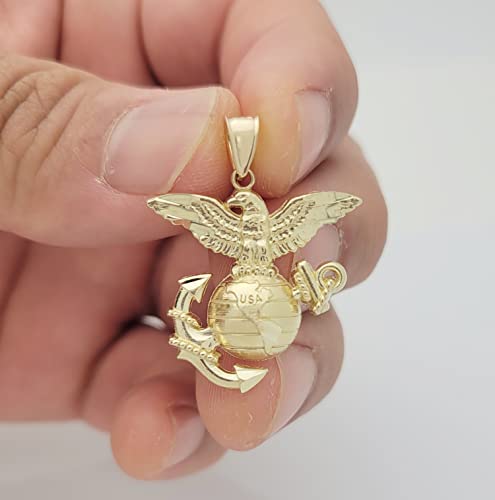 Marine Corps Pendant in Yellow Gold