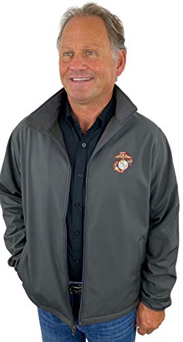 USA-made Marine Eagle Globe Anchor jacket (Charcoal Grey, XXL)