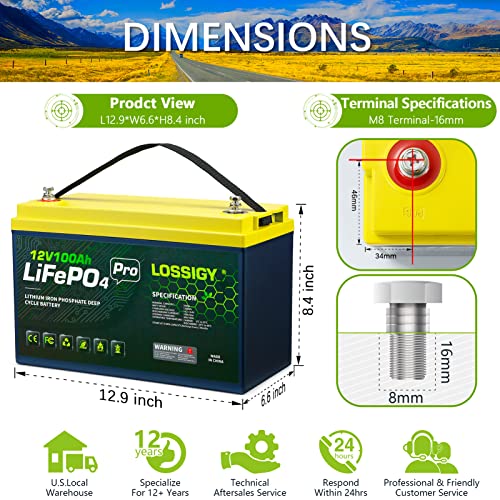 12V 100Ah Lithium Battery for Marine Use