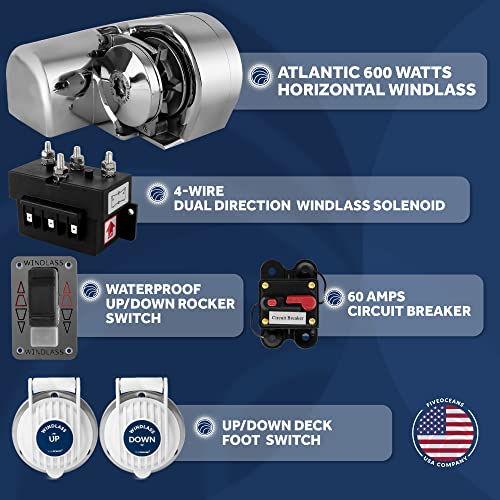 Marine Windlass Kit - 600W, 12V, 1200lb