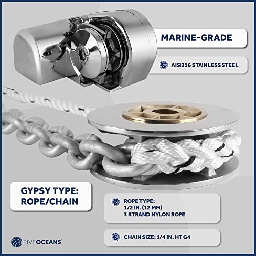 Marine Windlass Kit - 600W, 12V, 1200lb
