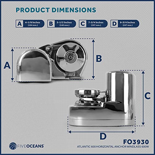 Marine Windlass Kit - 600W, 12V, 1200lb