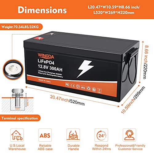 300Ah LiFePO4 Marine Battery with Built-in BMS