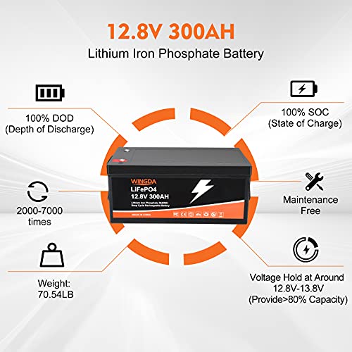 300Ah LiFePO4 Marine Battery with Built-in BMS