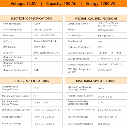 LiFePO4 Marine Battery - 100AH, 12V