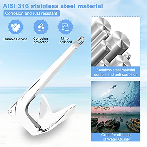 Stainless Steel Boat Anchor, 2.2lbs