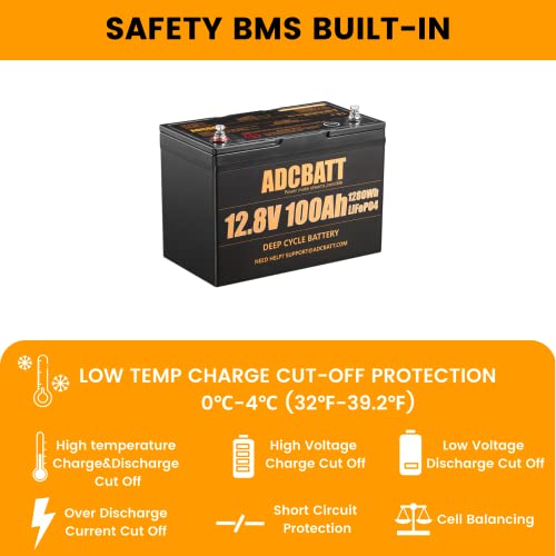 LiFePO4 100AH 12V Deep Cycle Marine Battery