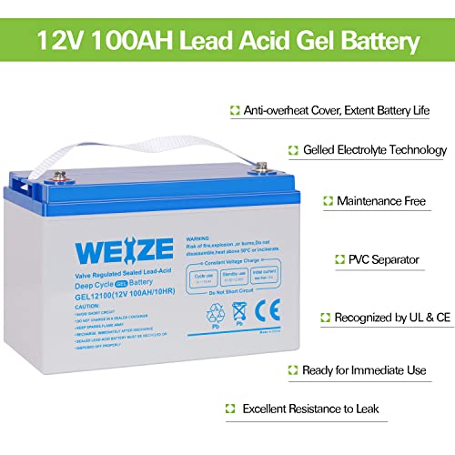12V 100AH Deep Cycle Gel Battery for Marine Applications