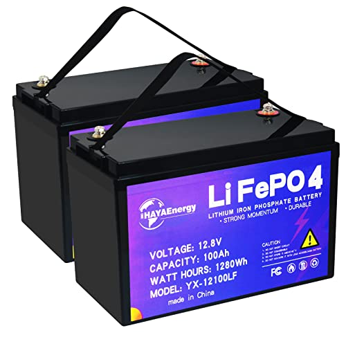 HAYAEnergy 12V 100Ah Lithium Battery 2-Pack